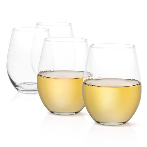 TIPSY WINE GLASS SET of 2 CLEAR BENT STEM FUN GIFT BARWARE