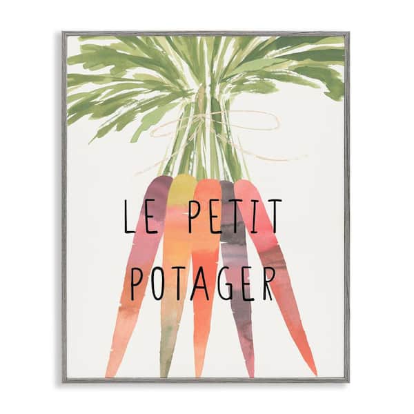 Stupell Industries Vegetable Garden Phrase by Annie Warren Gray Framed Food Giclee Art Print 30 in. x 24 in.