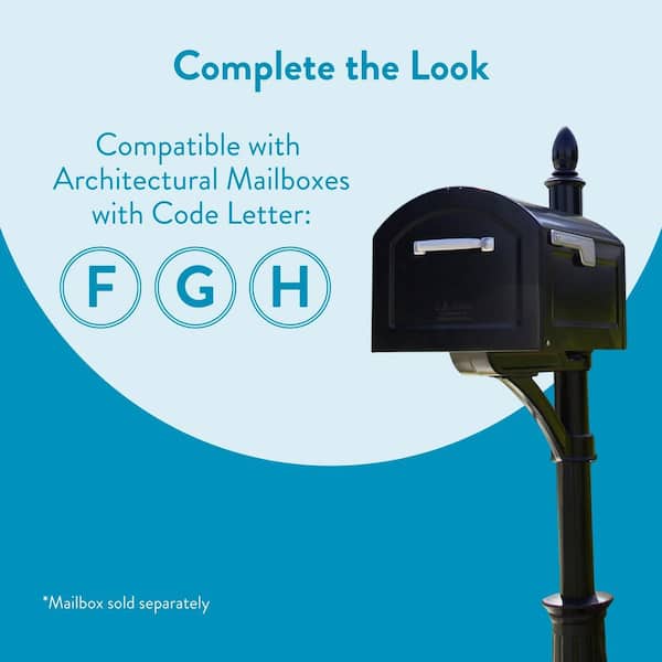 Hamilton Black In-Ground Steel Mailbox Post