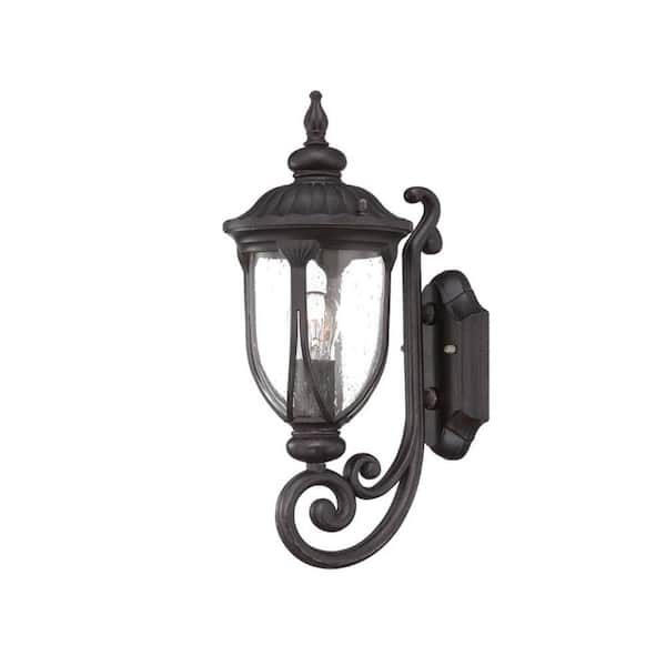 16.5 in. Black Outdoor Hardwired Sconce with No Bulbs Included