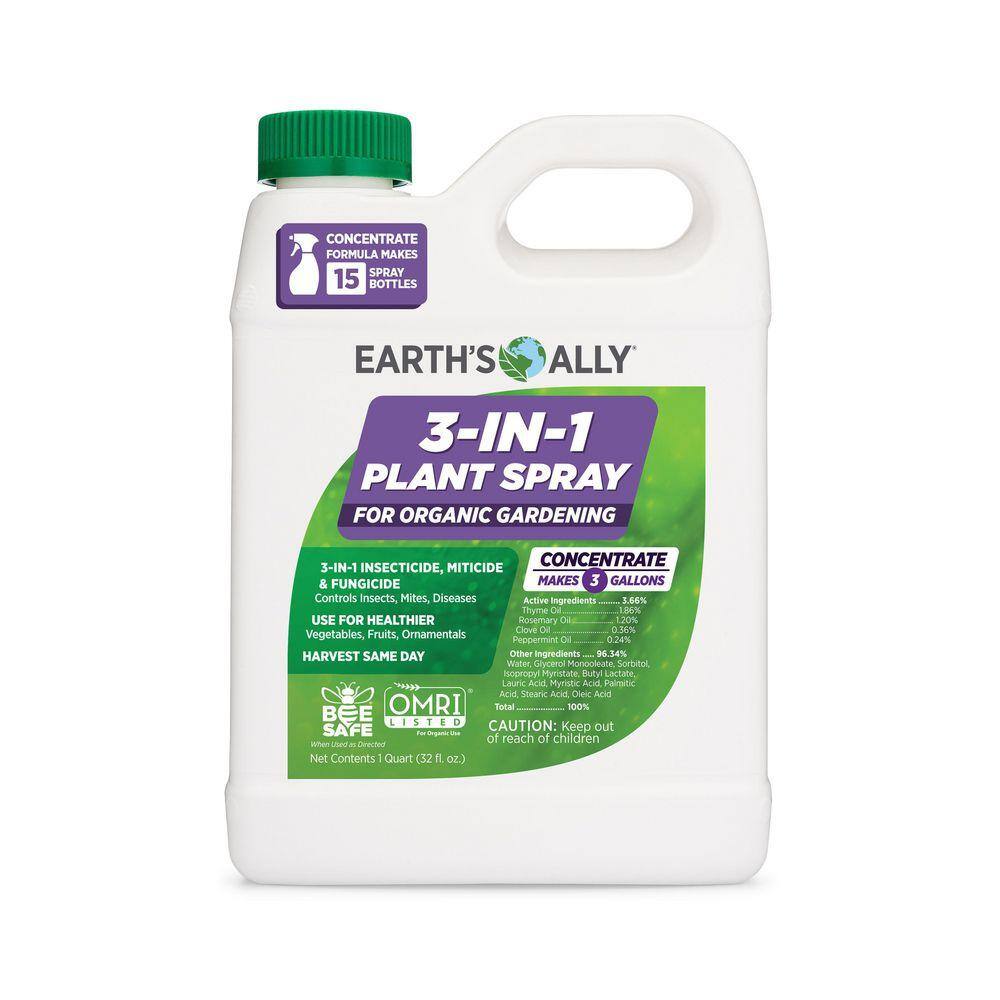 EARTH'S ALLY 1 qt. Concentrate Insecticide, Miticide, Fungicide 3-in-1 ...