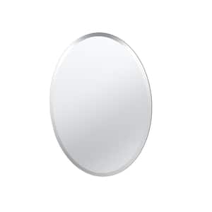 Flush Mount 19.5 in. W x 26.5 in. H Oval Frameless Wall Mount Bathroom Vanity Mirror