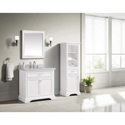 Windlowe 22 in. W x 16 in. D x 65 in. H White Freestanding Linen Cabinet