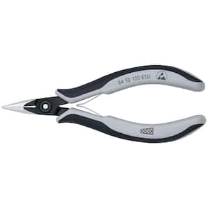 5-1/4 in. Precision Electronics Gripping Pliers with Half-Round, Cross Hatched Jaws and ESD Handles