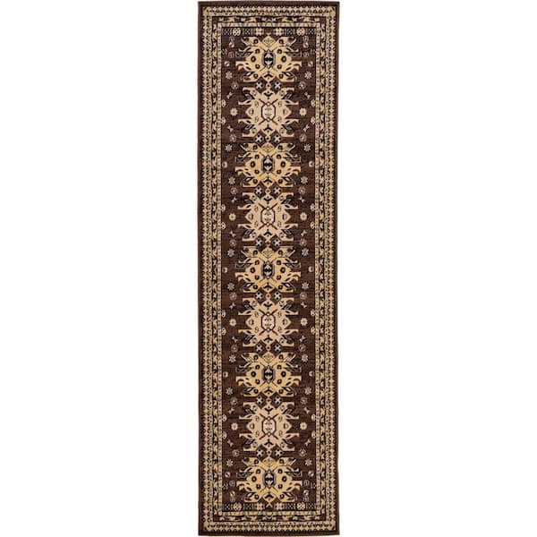 Unique Loom Taftan Oasis Brown 2' 7 x 10' 0 Runner Rug