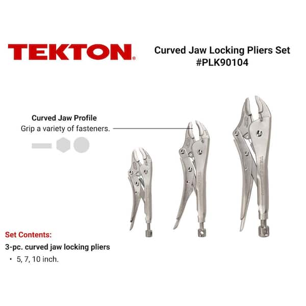 3-Piece Curved Jaw Locking Pliers Set
