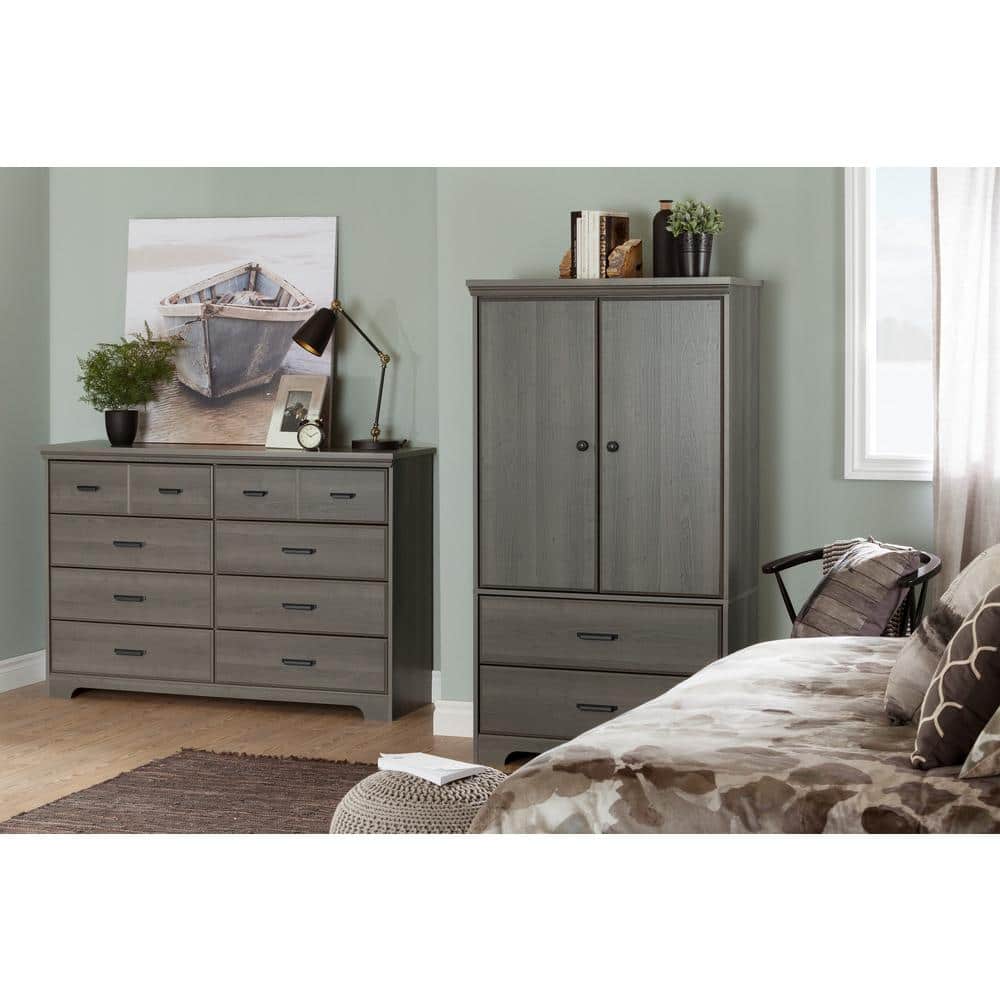 Gray Double 8-Drawer Cottage Nursery Dresser