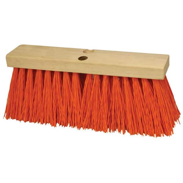 Kraft Tool Co. 18 in. Orange Polypropylene Concrete Hand Brush-Wood Block