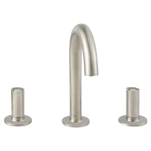 Studio S 8 in. Widespread 2-Handle Lever Bathroom Faucet with Drain Assembly in Brushed Nickel