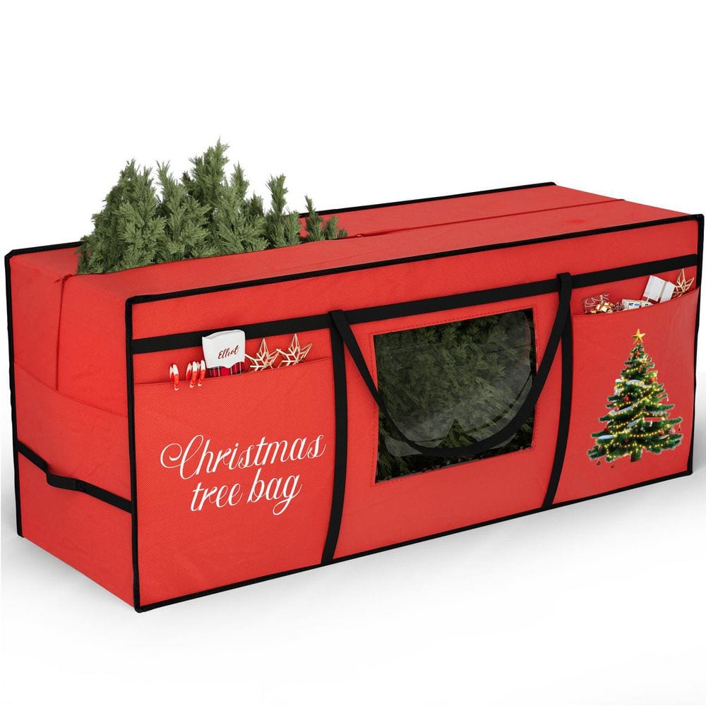 Red Heavy Duty Waterproof Artificial Tree Storage Bag w/PVC Window and Exterior Pockets for Trees Up to 7.5 ft Tall price history on PriceWatchPro