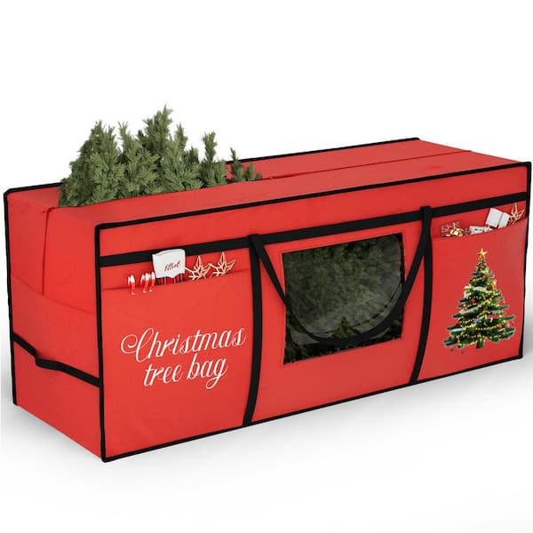 Afoxsos Red Heavy Duty Waterproof Artificial Tree Storage Bag w/PVC ...