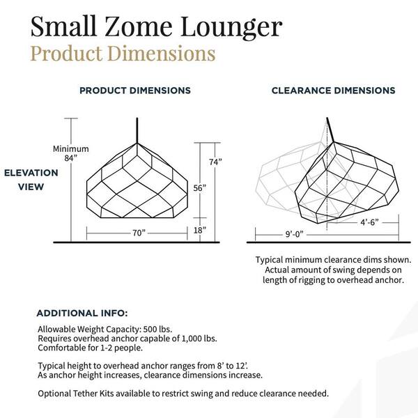 ITOPFOX 2-Person Small Zome Lounger - Sandstone Black Metal