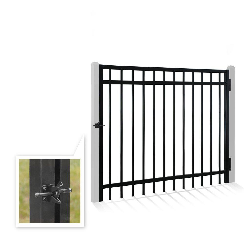 Anti-Rust 5 ft. x 4 ft. Black Steel Flat Top Fence Gate price history on PriceWatchPro