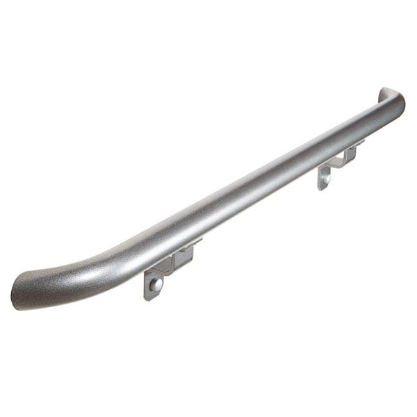 EZ Handrail 6 ft. Silver Vein Aluminum Round with Curved Ends Handrail Kit