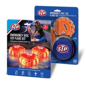 Emergency Car LED Road Flare Kits and Case, Requires 3 AAA Batteries (3-Pack)