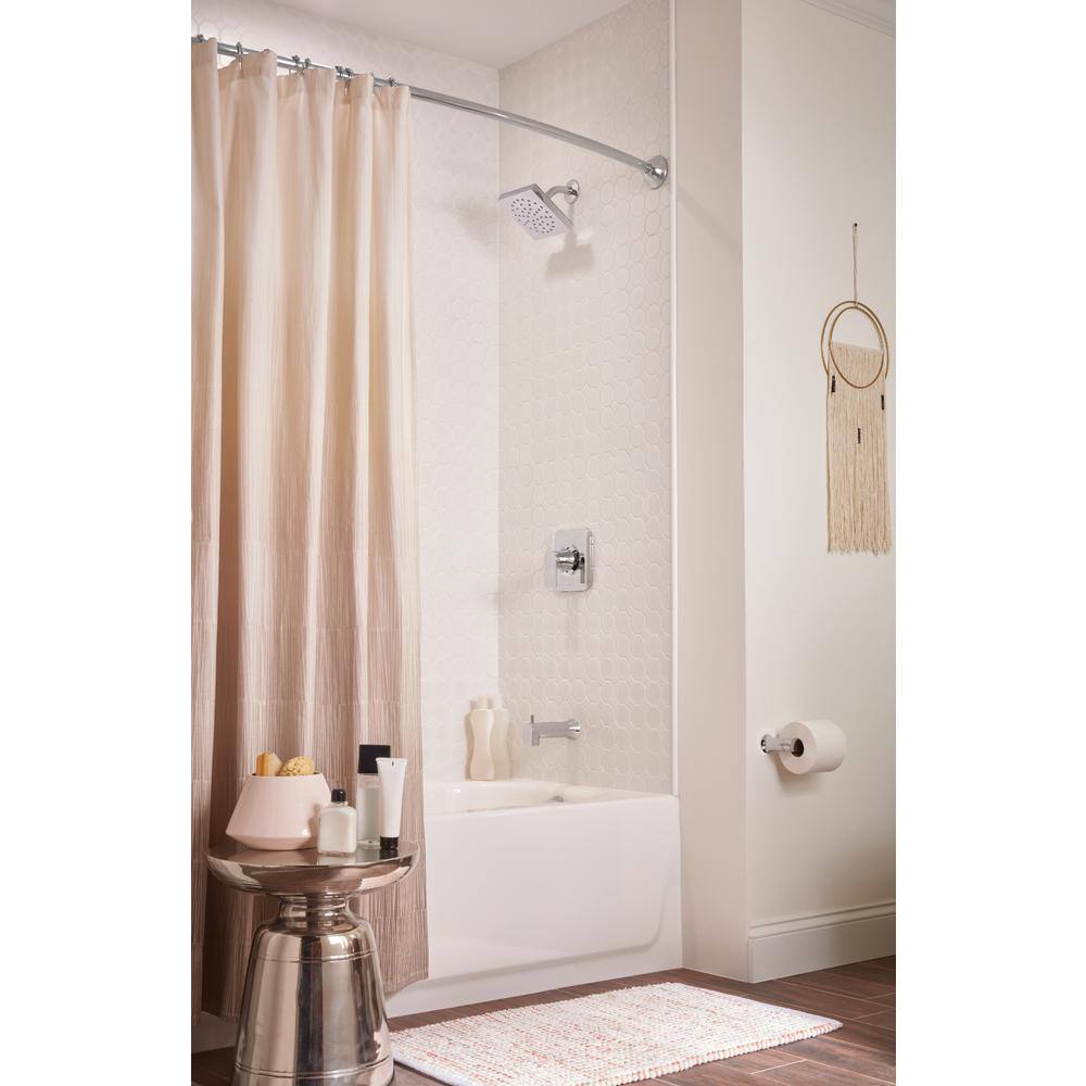 Moen Genta Chrome Square Wall Mounted Tub and Shower Faucet