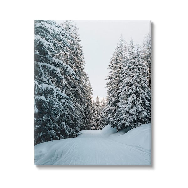 Stupell Industries Snowy Ski Slopes by Incado 1-Piece Unframed Graphic Print Nature Poster Art Print 30 in. x 24 in.
