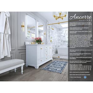 Audrey 60 in. W x 22 in. D Bath Vanity in White with Marble Vanity Top in White with White Basins