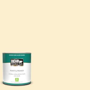 1 qt. #370C-2 Custard Cream Semi-Gloss Enamel Low Odor Interior Paint & Primer