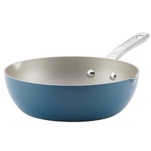 Home Collection 9.75 in. Aluminum Nonstick Skillet in Twilight Teal with Pour Spout