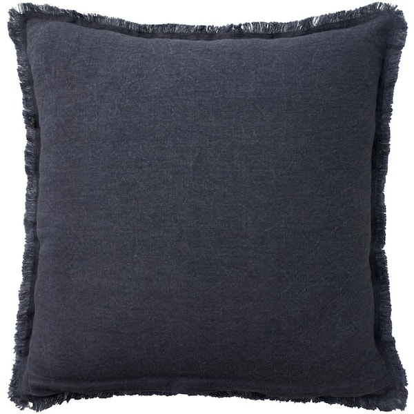 Mina Victory Cover Charcoal Farmhouse 20 in. x 20 in. Square