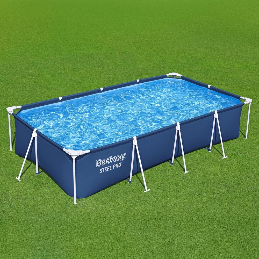 Bestway Steel Pro 13 ft x 32 in Rectangular Above Ground Pool with Filter and Pump