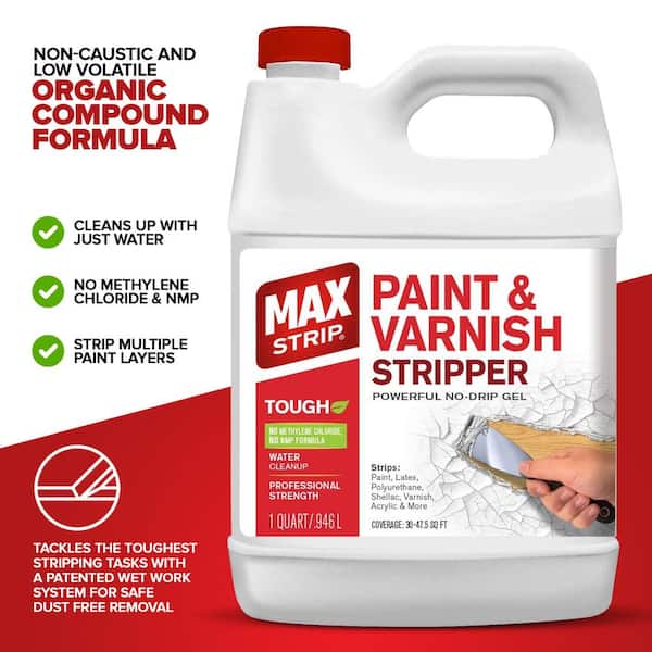 Max Strip 32 Oz Paint And Varnish Stripper Esa 500 The Home Depot - Color Run Paint Remover