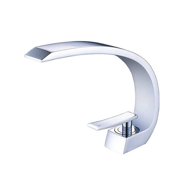 FLG Single-Handle Single-Hole Bathroom Faucet Deck Mounted in Polished Chrome