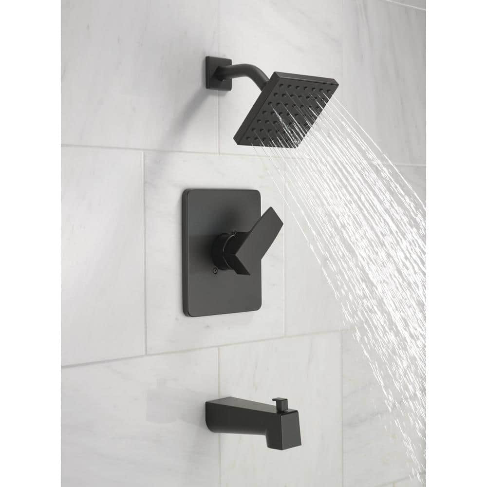 Matte Black Modern Single Function Wall Mounted Tub & Shower Trim Kit
