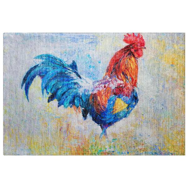 Dream Shag Premium Machine Washable Abstract ADS156 Blue 2 ft. x 3 ft. Accent Rug