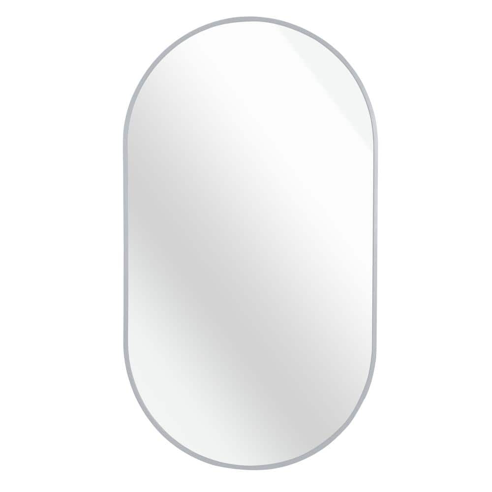 HUOVTR Ta. 28 in. W x 20 in. H Silver Metal Wall Mirror PSSL2028 The