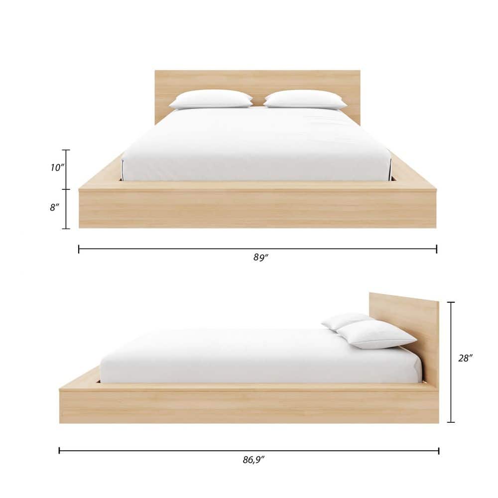 Kanso Black Frame Queen Size Low Profile Platform Bed Set - thumbnail 6