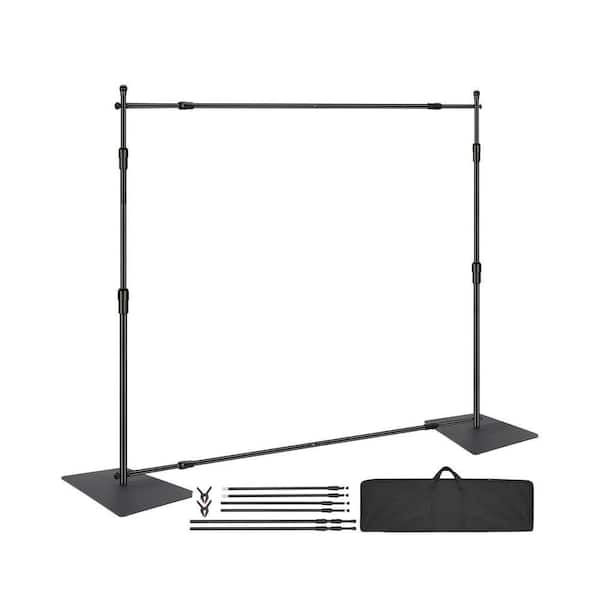 10 ft. x 10 ft. Heavy Duty Pipe and Drape Kit Backdrop Decorative Stand in Black