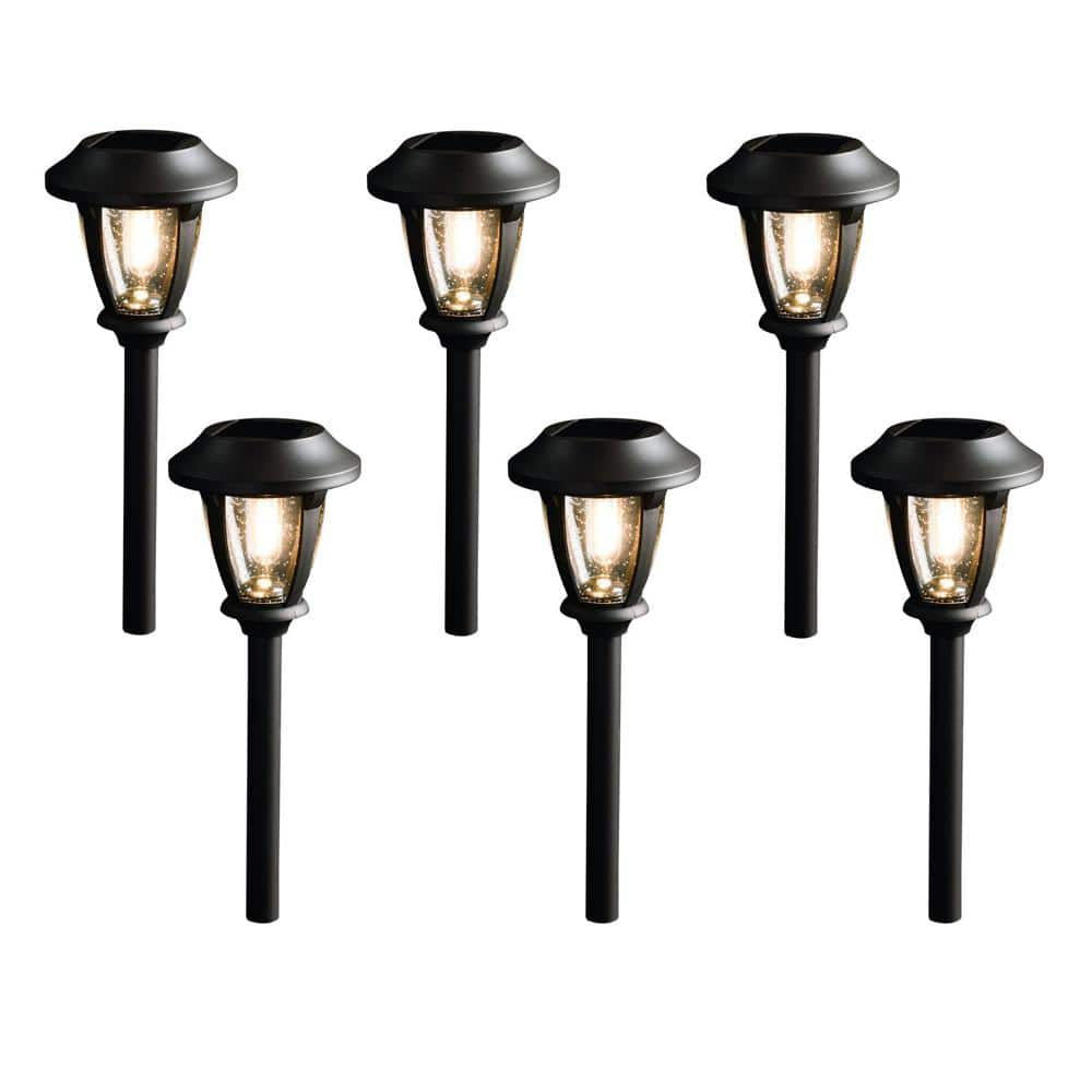 Hampton Bay Solar Bronze Outdoor Integrated LED 2700K 12-Lumens Vintage ...