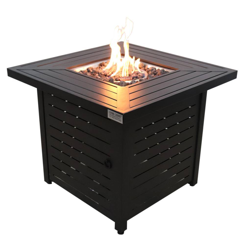 30 in. 40000 BTU Steel Outdoor Propane Natural Gas Fire Pit Table for Deck Patio, Black price history on PriceWatchPro