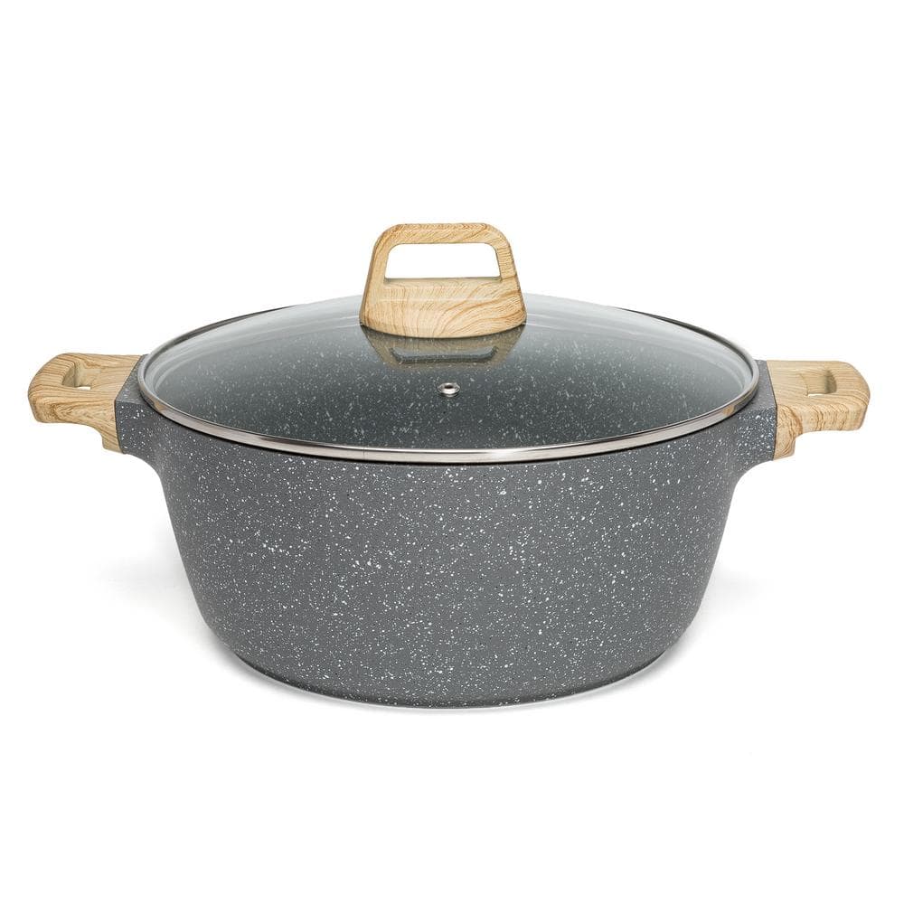 6 qt. Cast Aluminum Nonstick Dutch Oven with Lid in Gray Speckle