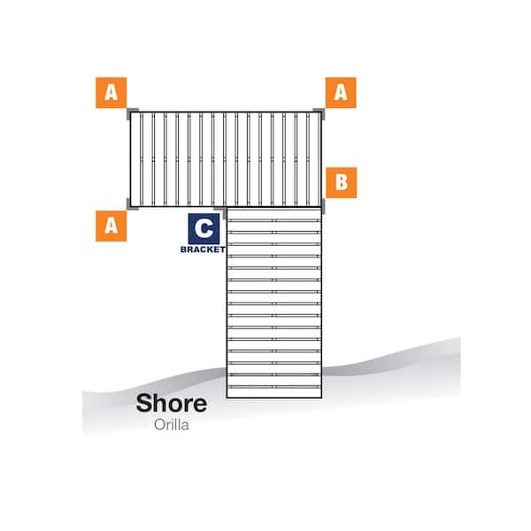 Gray Polyester Powder Coated Steel Inside Corner Bracket for Dock Frames and Post Pipes in Boat Dock Systems