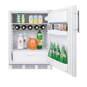 24 in. W 5.5 cu. ft. Mini Refrigerator in White without Freezer