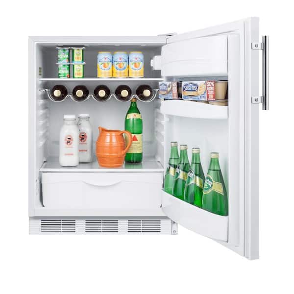 24 in. W 5.5 cu. ft. Mini Fridge in White without Freezer