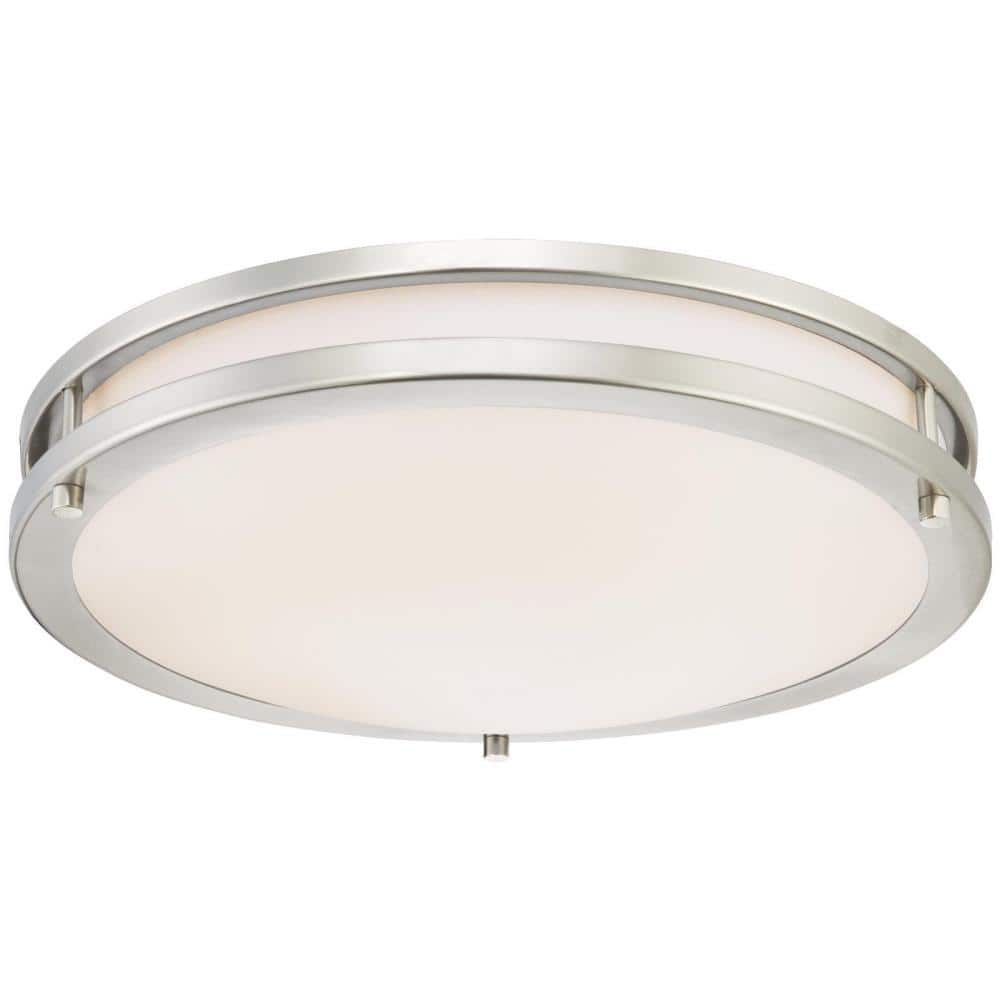 Westinghouse 100-Watt Brushed Nickel Integrated Dimmable LED Flush ...