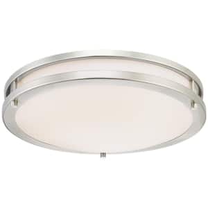 100-Watt Brushed Nickel Integrated Dimmable LED Flush Mount