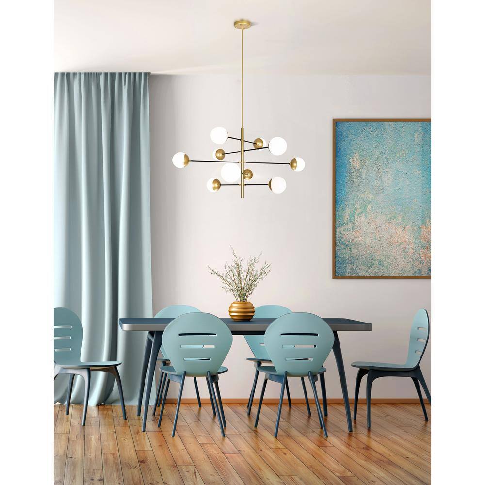 Medallion Gold Sputnik-Inspired 10-Light Metal Chandelier