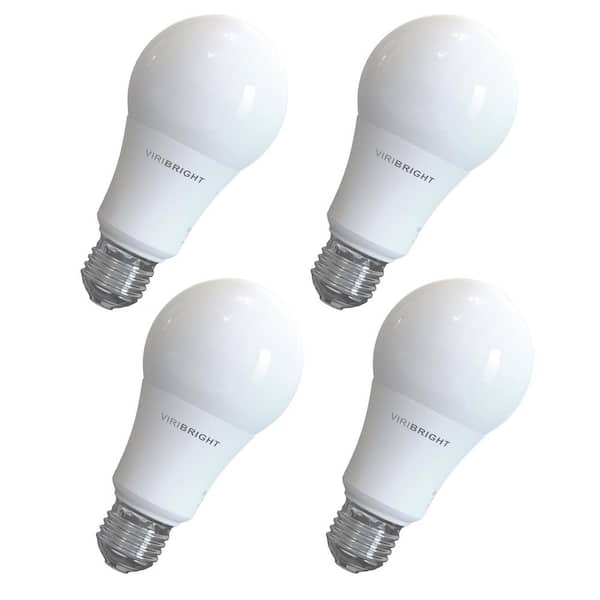 Viribright 100-Watt Equivalent A19 E26 General Purpose Standard LED Light Bulb Warm White 2700K (4-Pack)