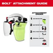 BOLT White Type 1 Class E Front Brim Non-Vented Hard Hat with 4 Point Ratcheting Suspension