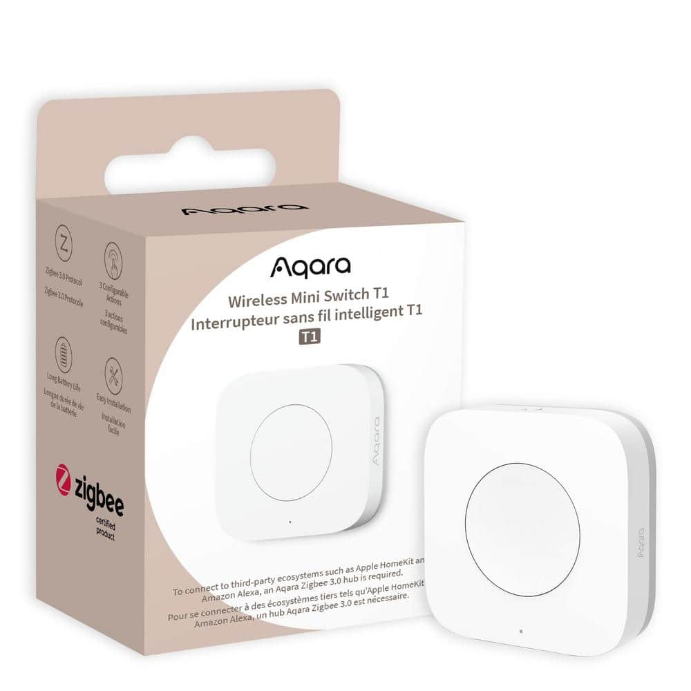 Aqara Wireless Mini Switch T1- Versatile 3-Way Control Button for Smart Home Devices, Requires  Hub, Matter Support