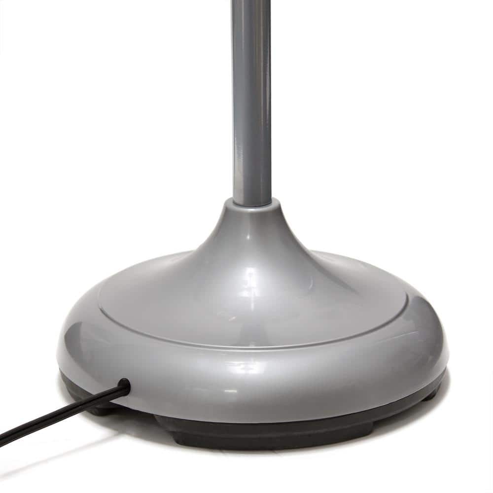 67" Silver Multi-Head Adjustable Gooseneck Floor Lamp with Multicolor Shades