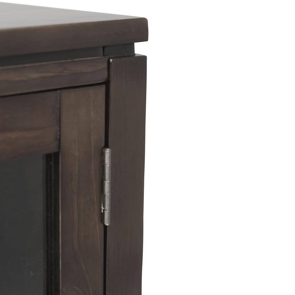 Contemporary Mahogany Brown Solid Wood 72" TV Stand for 80" TVs