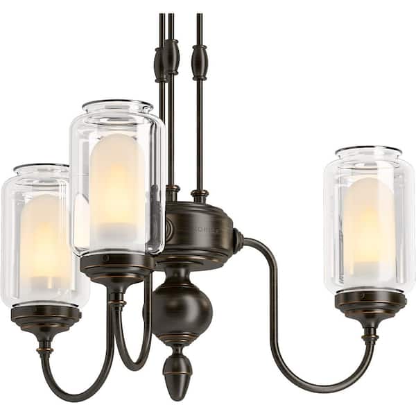 KOHLER Artifacts 3-Light Oil-Rubbed Bronze Chandelier