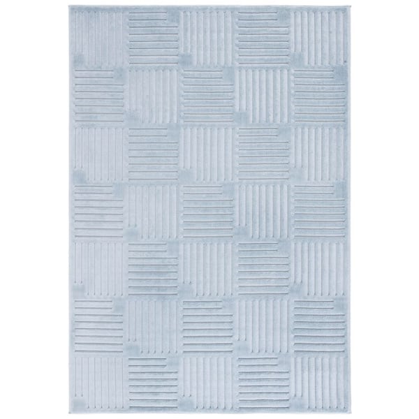 SAFAVIEH Selena 9 ft. x 12 ft. Blue High-Low Checkered Area Rug
