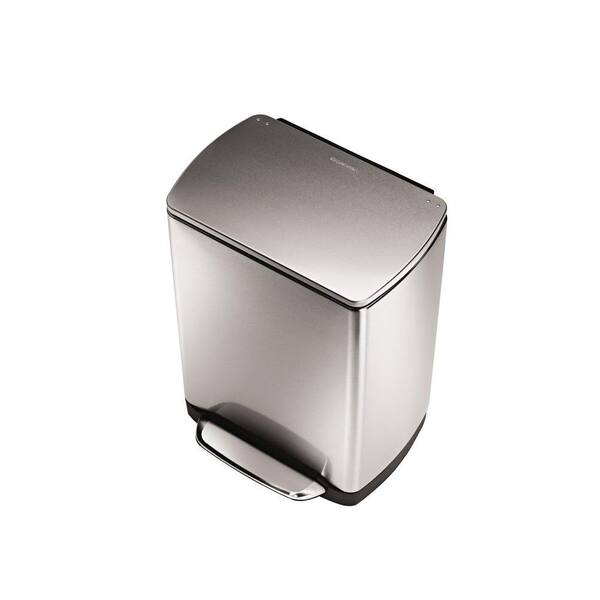 simplehuman 30 l Fingerprint-Proof Brushed Stainless Steel Rectangular Step Trash Can-DISCONTINUED